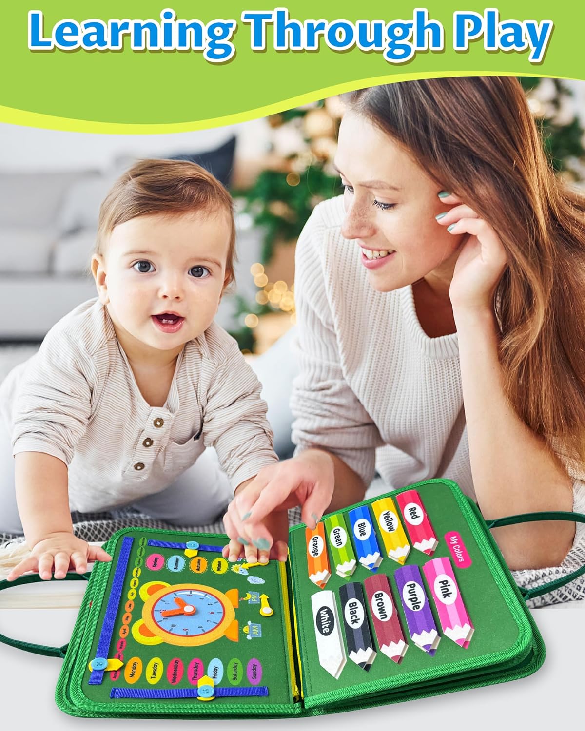 Busy Board Montessori Toys for Toddler Travel, Educational Activities Learn Fine Motor Skills