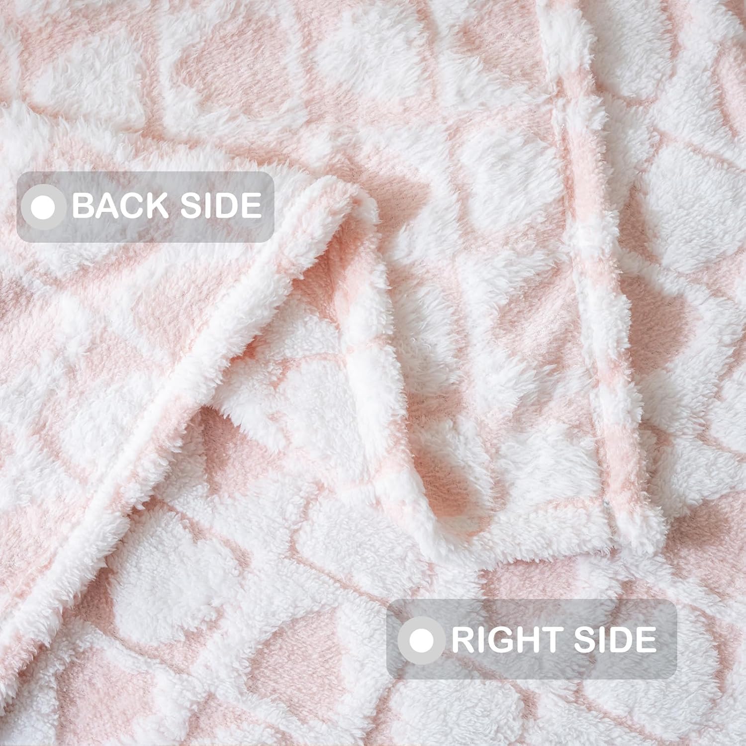 Fleece Baby Blanket for Girls 3D Checkerboard Design, Warm Cozy and Fluffy Infant Newborn Toddler Small Receiving Blankets for Crib Stroller, 30x40 Inches, LightPink