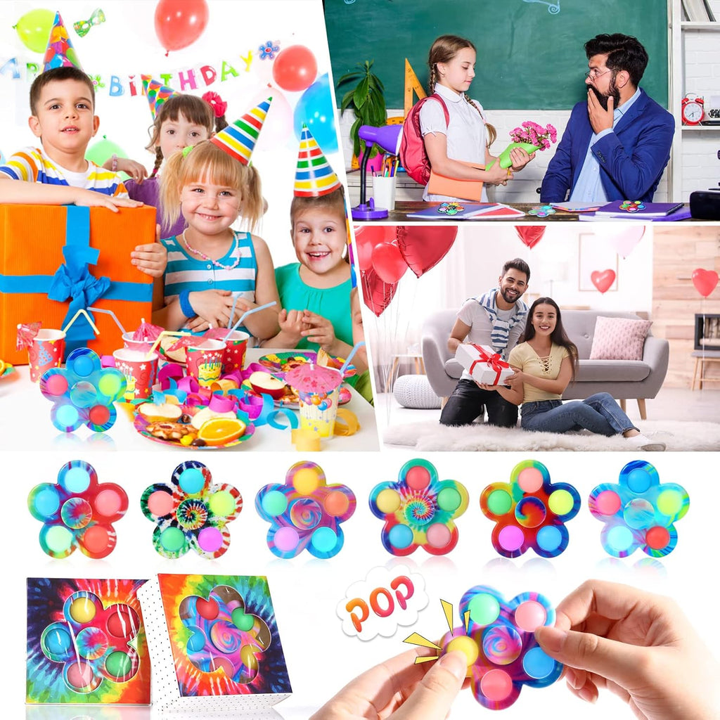 SCIONE Easter Party Gifts for Kids LED Fidget Spinner Bulk 24Pcs, Light up Toys Party Favor for Kids 4-8-12 Goodie Bag Stuffers Classroom Prize Fidgets Packs, Glow in The Dark Toddler Sensory Toys