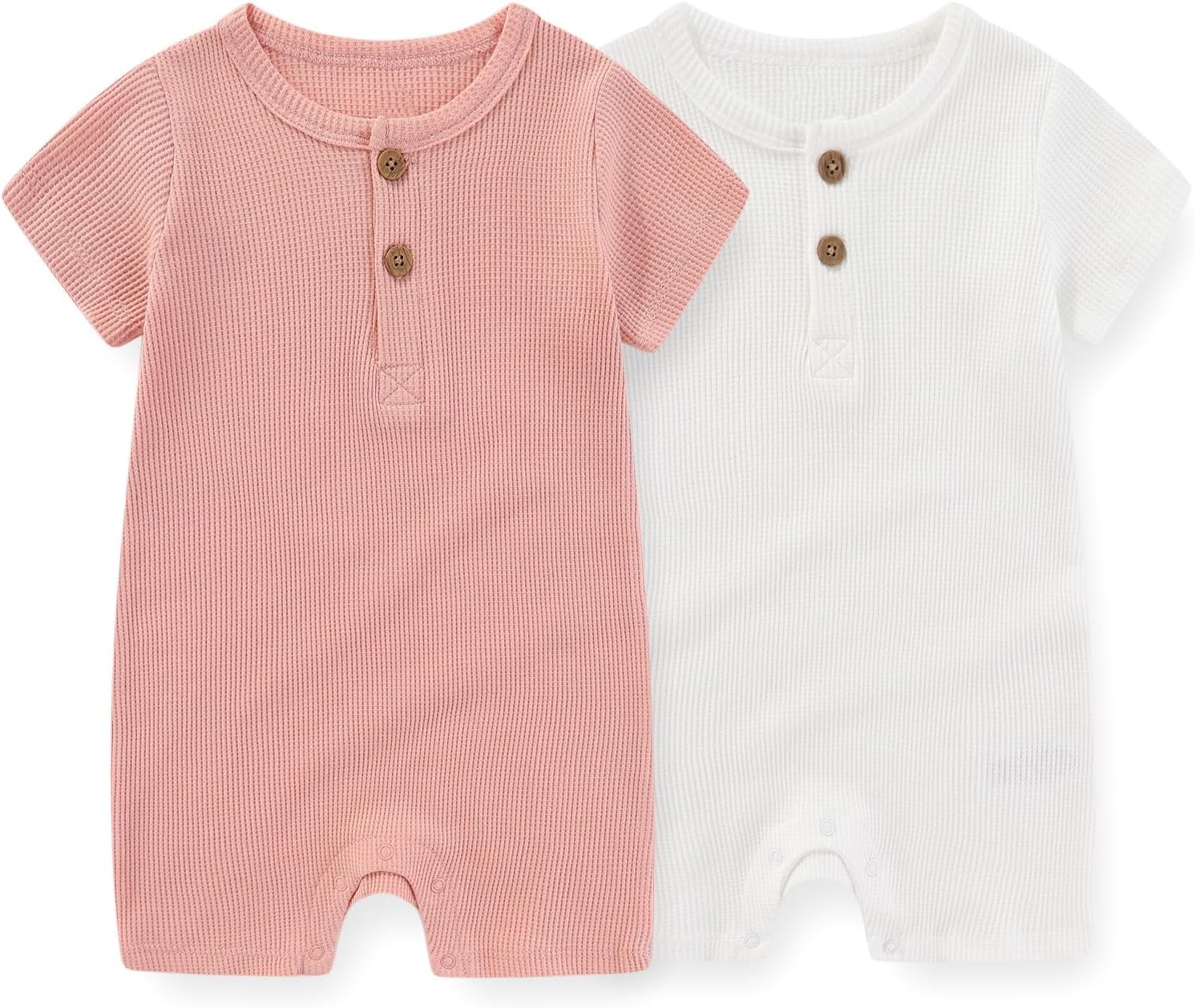 Unisex Short Sleeve Baby Romper 2 Pack Cotton Solid infant Boy Girl Jumpsuits Soft New Born Clothes