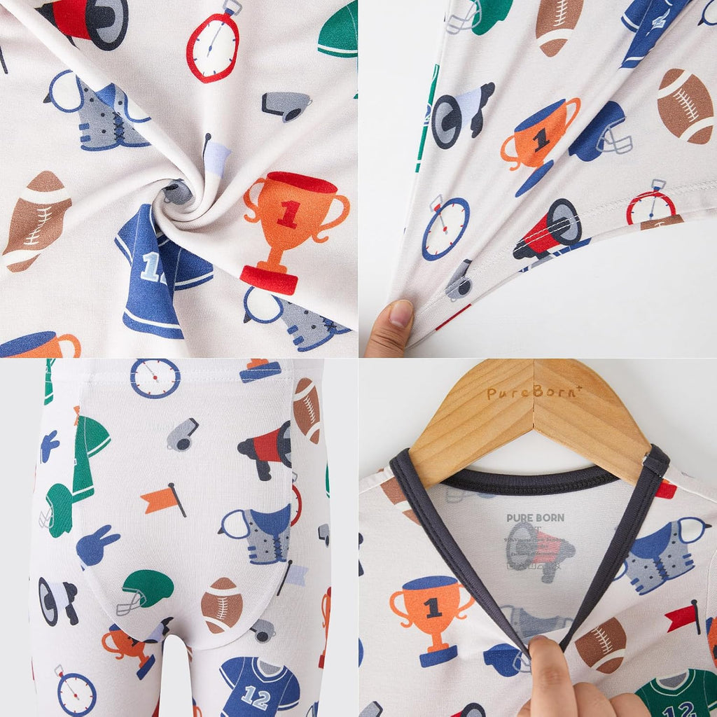 pureborn Baby Viscose From Bamboo Pajamas Set Pjs - Kids Toddler Girl Snug Fit Viscose Sleepwear 2pcs 18M-8Y