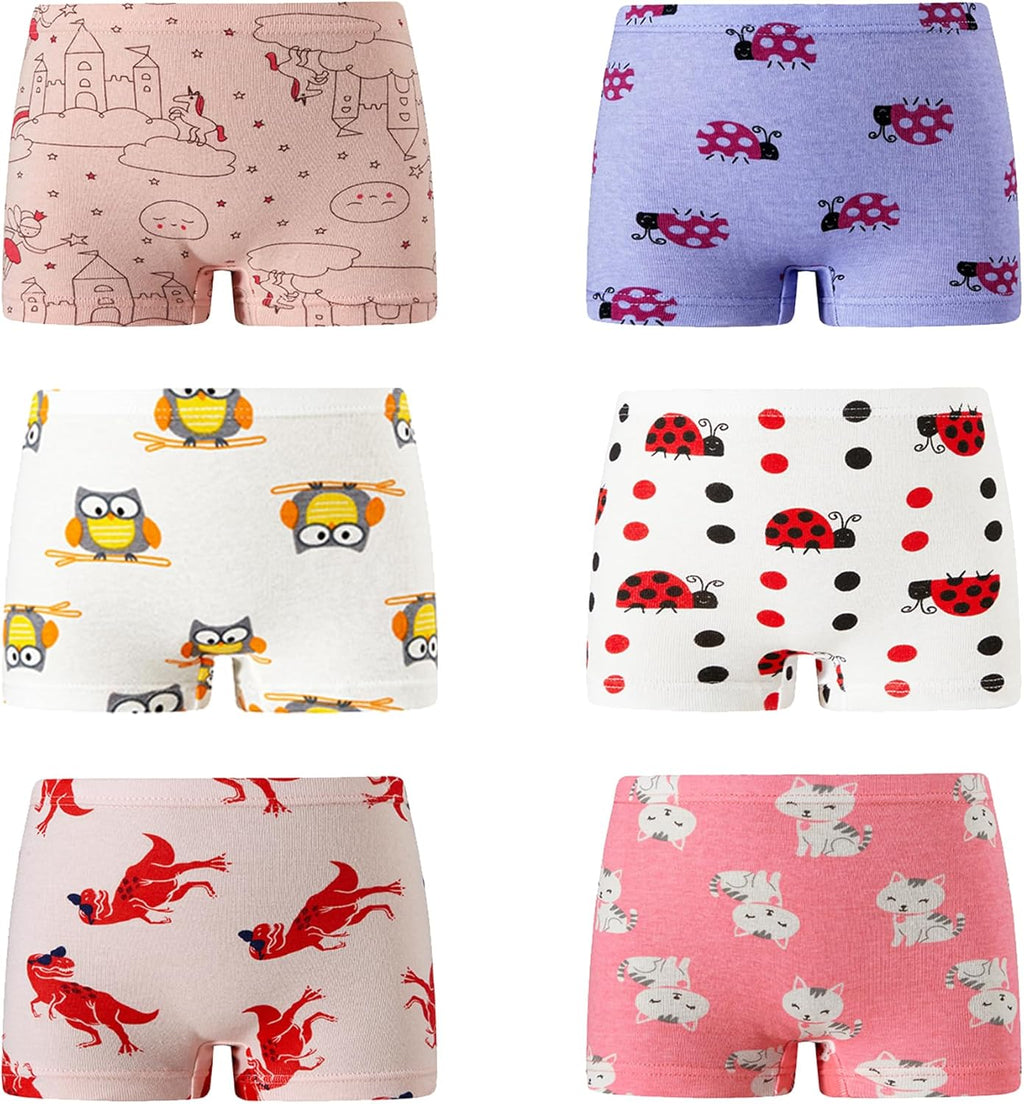 KikizYe Little Girls Boyshort Panties Big Kids Soft Cotton Underwear