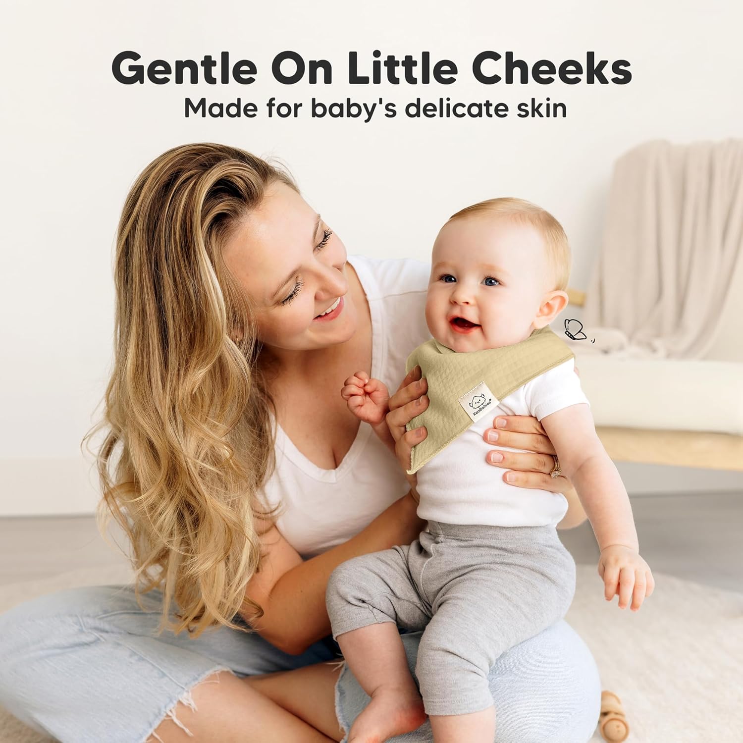 KeaBabies 8-Pack Bandana Bibs for Baby Girls, Boys - Organic Cotton Baby Bibs for Drooling & Teething Newborn, Toddler, Infant 0-36 Months, Extra Soft, Absorbent Cloth with Snaps (Dew)