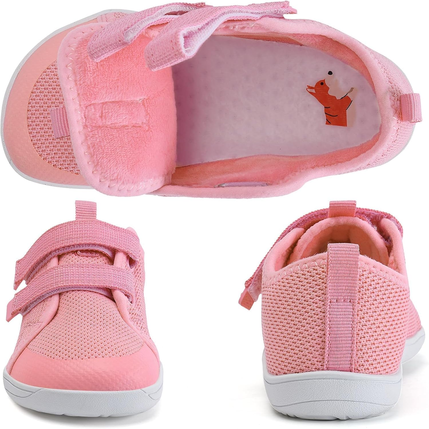 WateLves Toddler Little Kids Wide Barefoot Shoes The First Walking Shoes Girls Boys Breathable Zero Drop Minimalist Sneakers with Wide Toe Box Natural to Grow