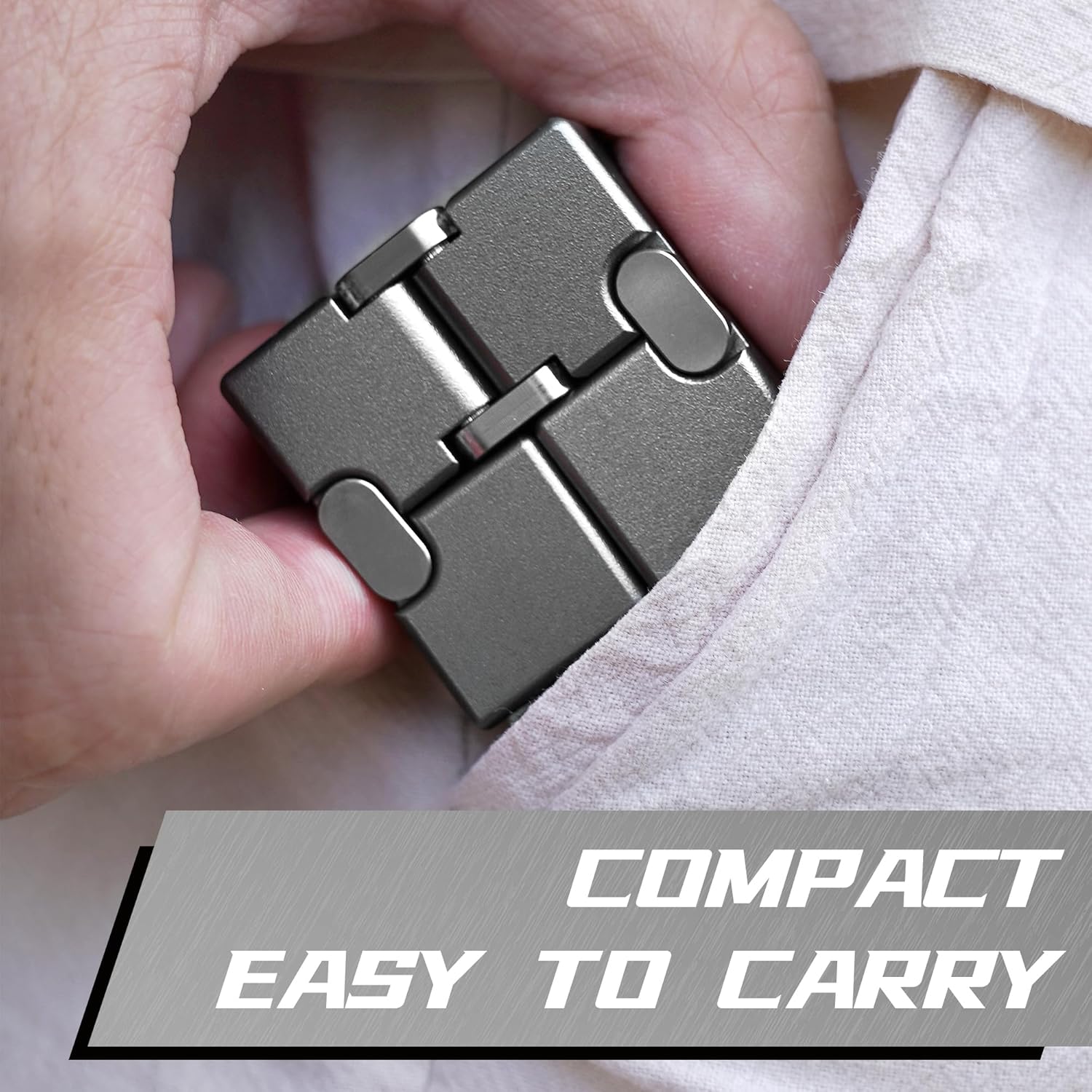 Metal Fidget Toys, Infinity Cube Fidget Toys, Fidgets Blocks for Kids Adults Teens, Handheld Toys for Anxiety Sensory Toys for Birthday (Gray)