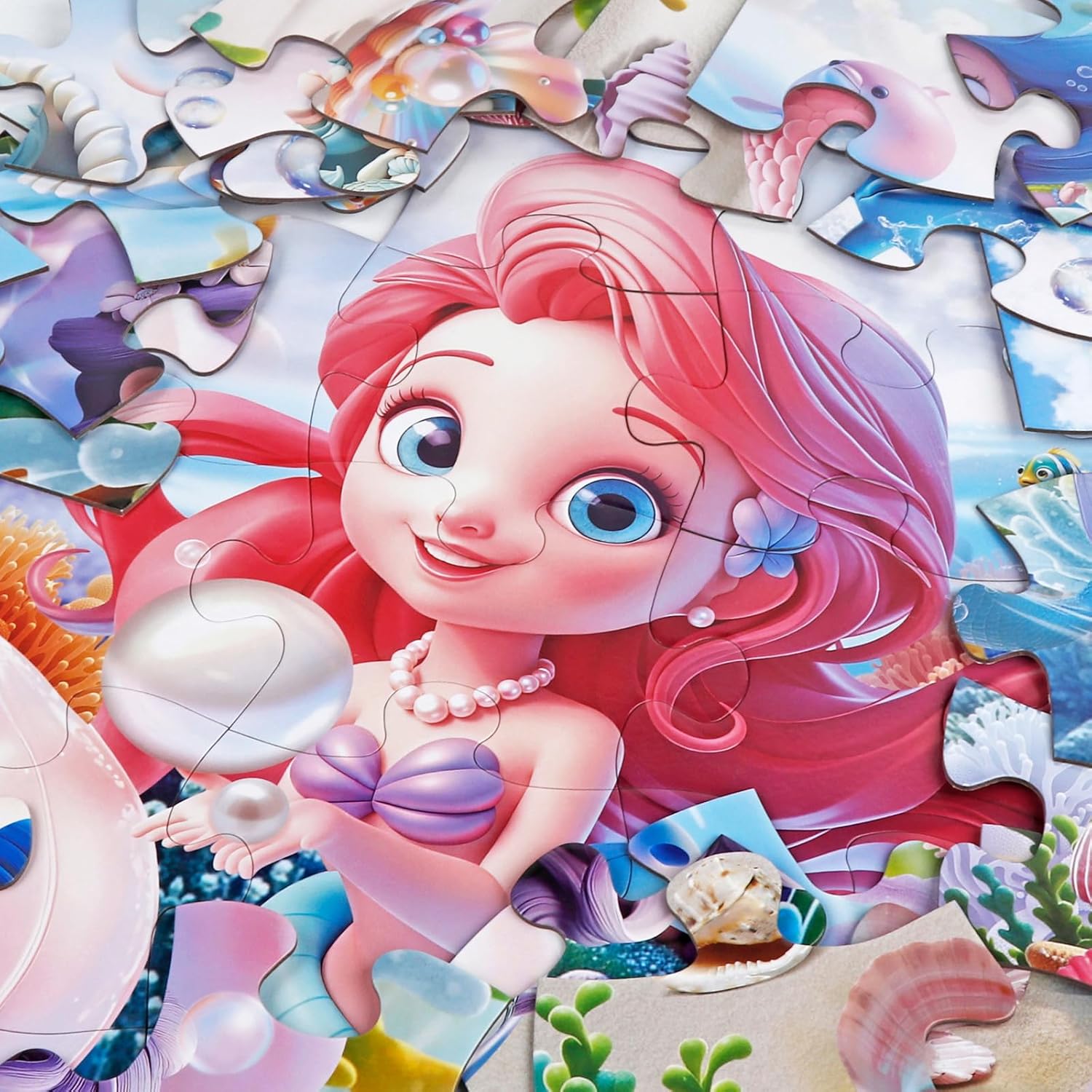 Jumbo Floor Puzzle for Toddlers & Kids Ages 3-5, 48-Piece Mermaid and Underwater Large Jigsaw Puzzle with Educational Fun, Great Gift for Boys & Girls Ages 4-8