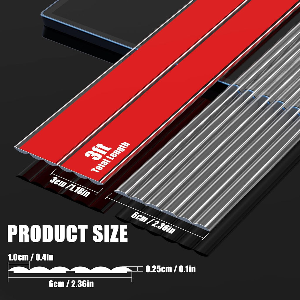 Wall Corner Protector Edge Guard - Peel and Stick Self-Adhesive Wall Trim Moulding, Inside & Outside Corner Molding Trim Caulk Strip for Wall Edge, Ceiling, Countertop – Clear, 1.18INx3FT