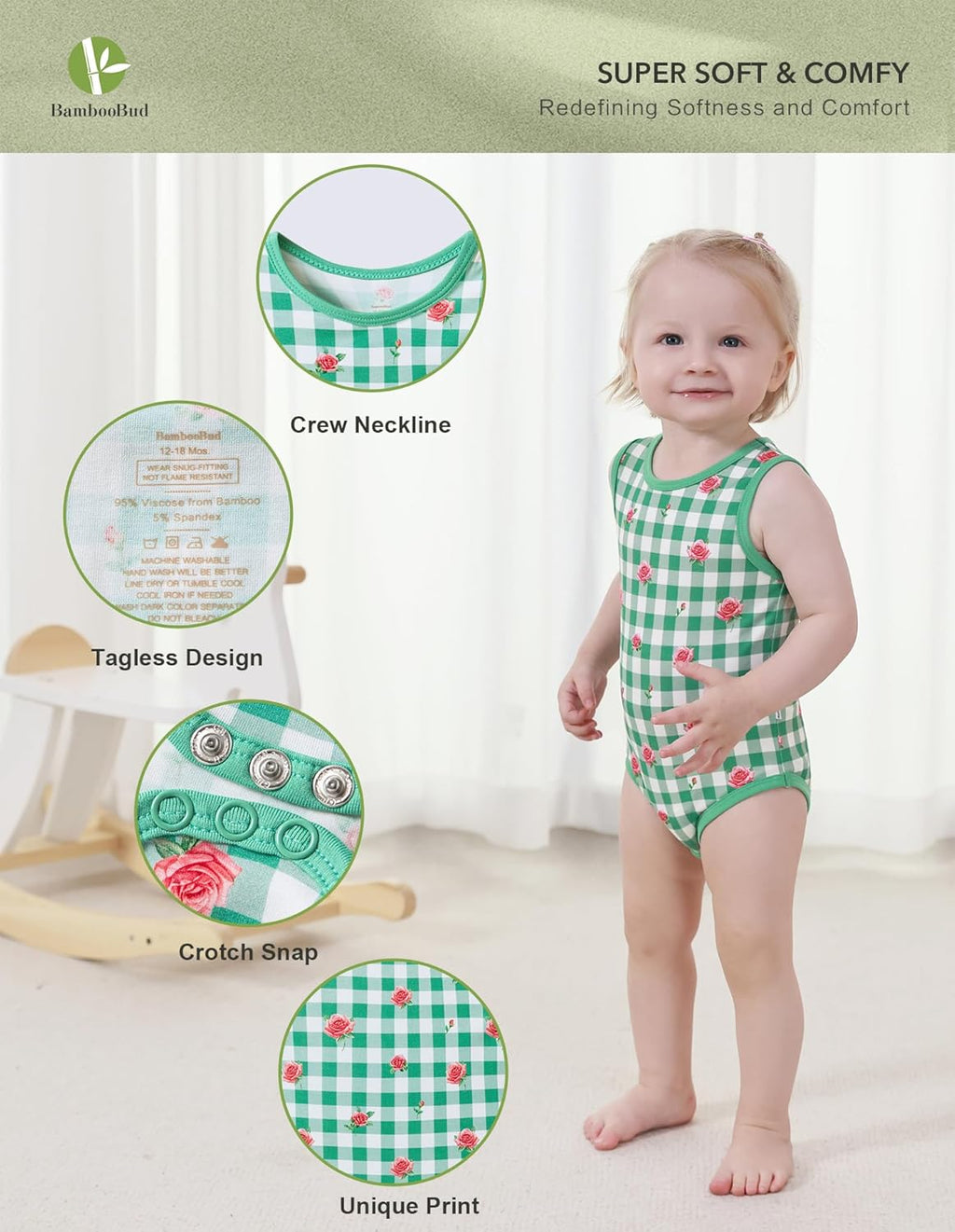 Baby Boy Girl Pajamas Toddler Infant Unisex Sleeveless Sleep Bodysuit Sleepwear Newborn Snap Snug Fit 3-Pack