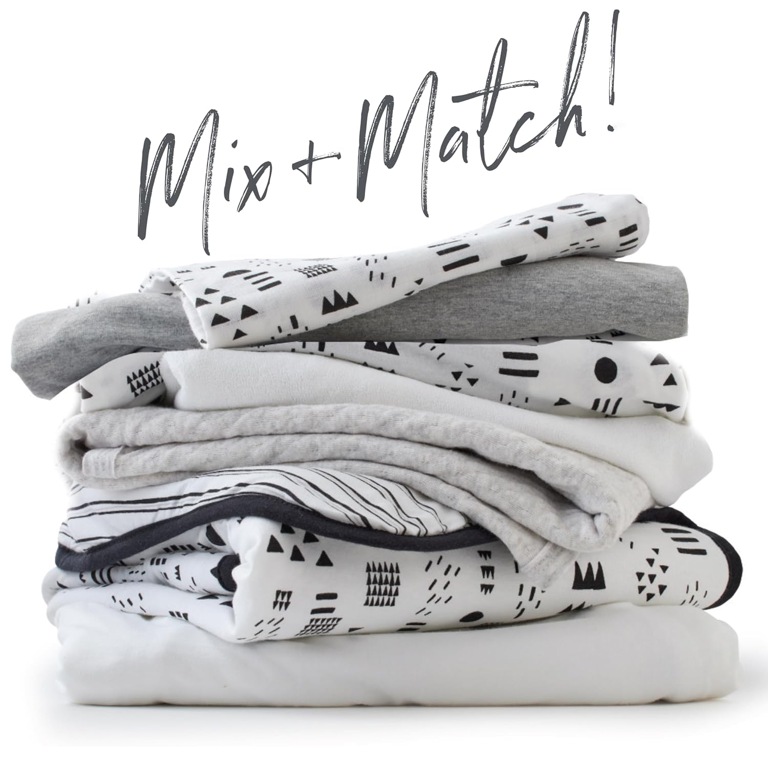 HonestBaby Unisex-Baby Fitted Crib Sheets Set Standard Mattress, 100% Organic Cotton Baby Boys, Girls, Neutral, 1 Pack - Sugar Swizzle, One Size