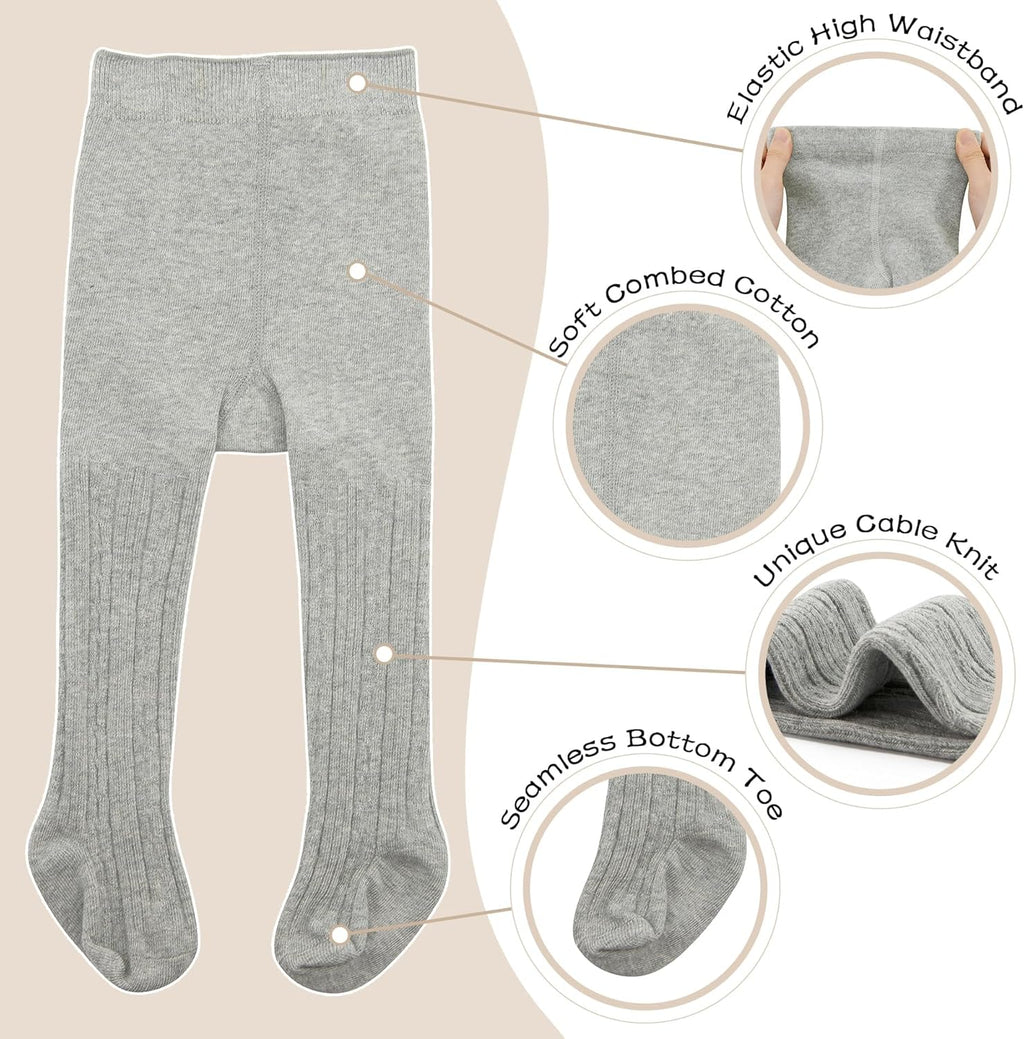 American Trends Baby Tights Non Slip Skid Baby Girl Tight Toddler Stocking Pants Cable Knit Infant Leggings