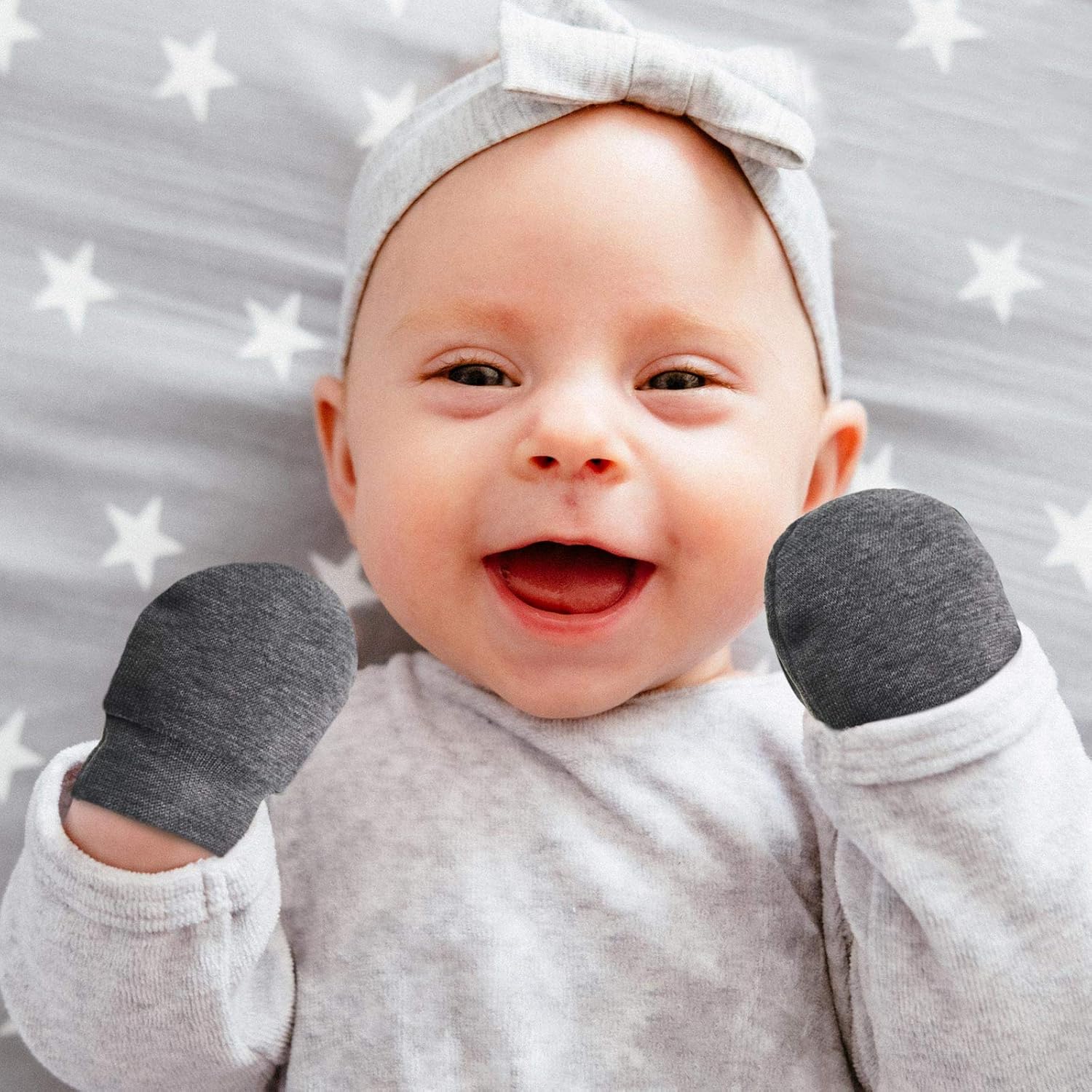 Geyoga 6 Pairs Newborn Baby Mittens No Scratch Gloves Infant Toddler Anti Scratch Essentials Unisex for 3-9 Months Girls Boys