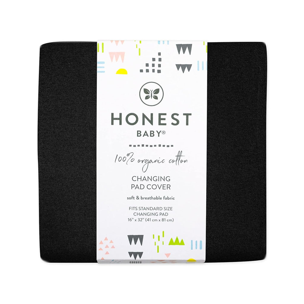HonestBaby Boys Organic Cotton Changing Pad Cover, Black, One Size