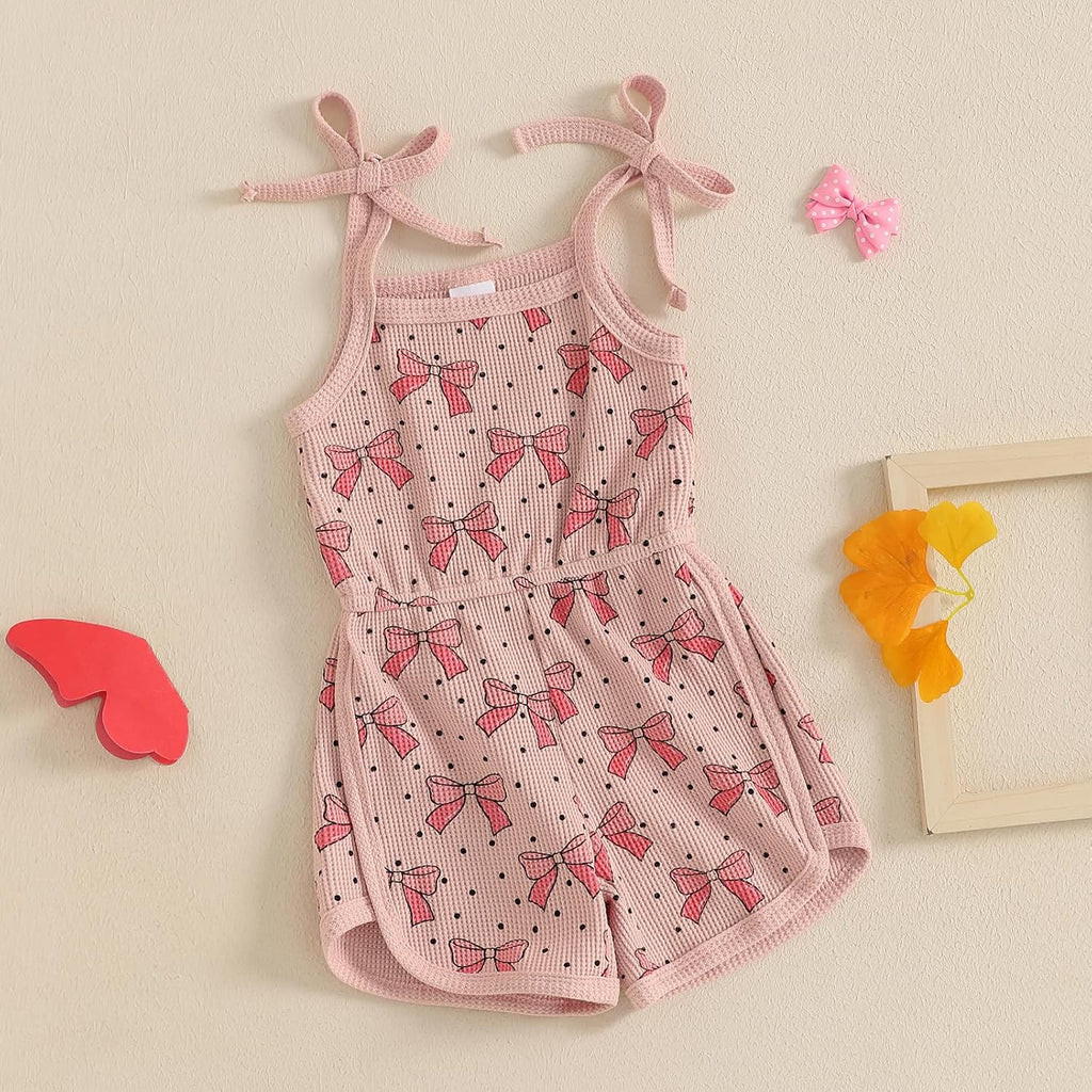 WZTYYDS Toddler Baby Girl Summer Clothes Floral Romper Tie-Up Strap Halter Jumpsuit Infant Summer Sling Playsuit 6M-3T