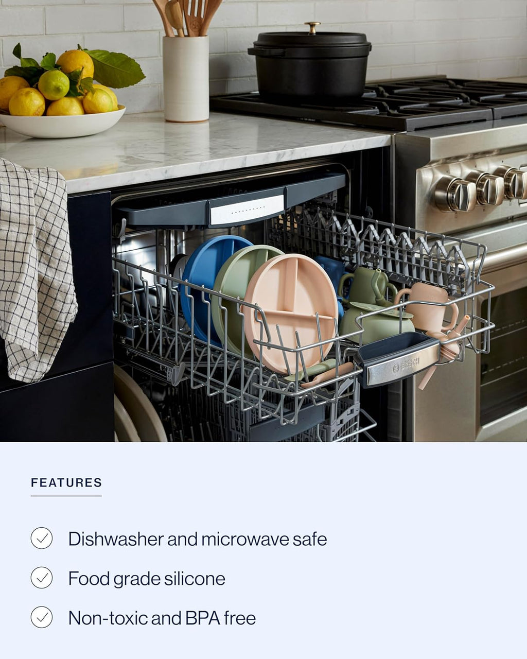 Lalo Suction Plates - 2 Pack, 100% Silicone Non-Toxic BPA-Free Baby Plates with Suction Base To Prevent Accidental Tip-Overs - Suction Plates for Toddlers With Three Divided Sections - Grapefruit