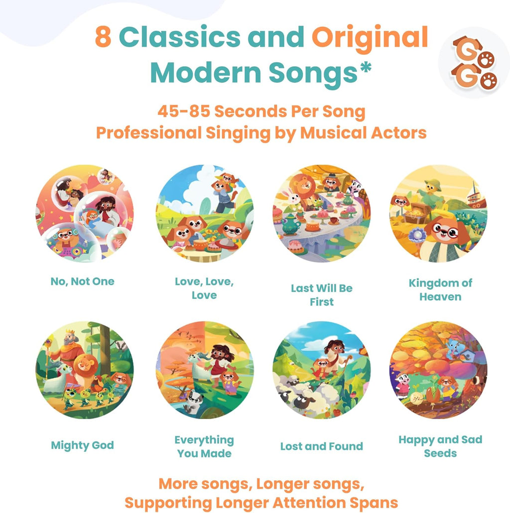 GO GO Bible Songs of Wisdom: Bible Songs Book for Toddlers, 8 Songs, Talking Books for Toddlers 2-4 Years, Sound Books, Sing Along Books, Baby Music Book, Christian Toys for Toddlers