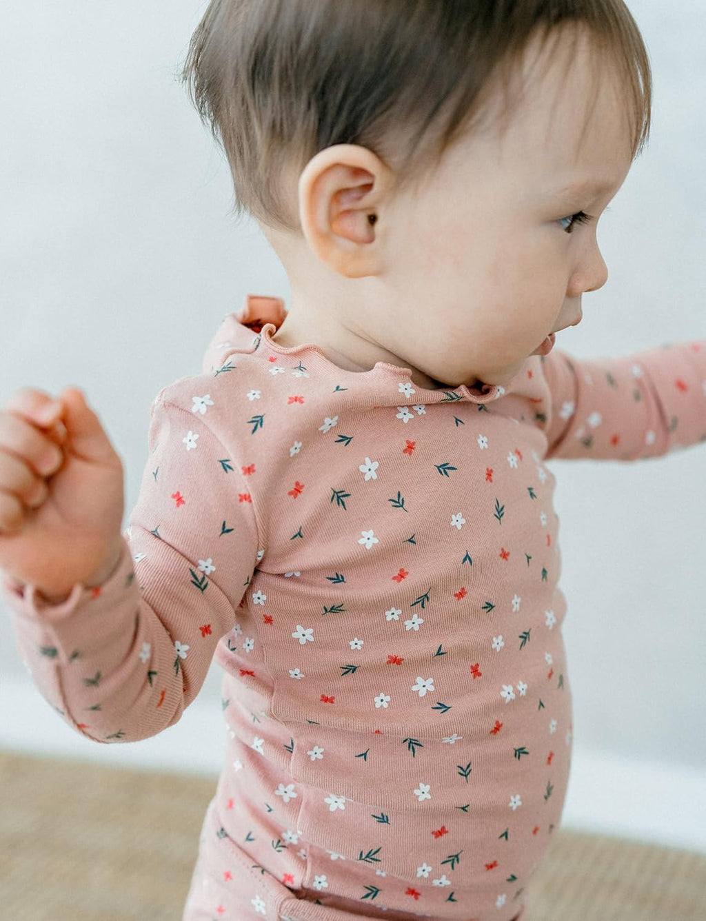 AVAUMA Baby Boy Girl Pajama Set 6M-7T Kids Cute Toddler Snug fit Flower Pattern Design Pjs Cotton Sleepwear Ruffled Shirring