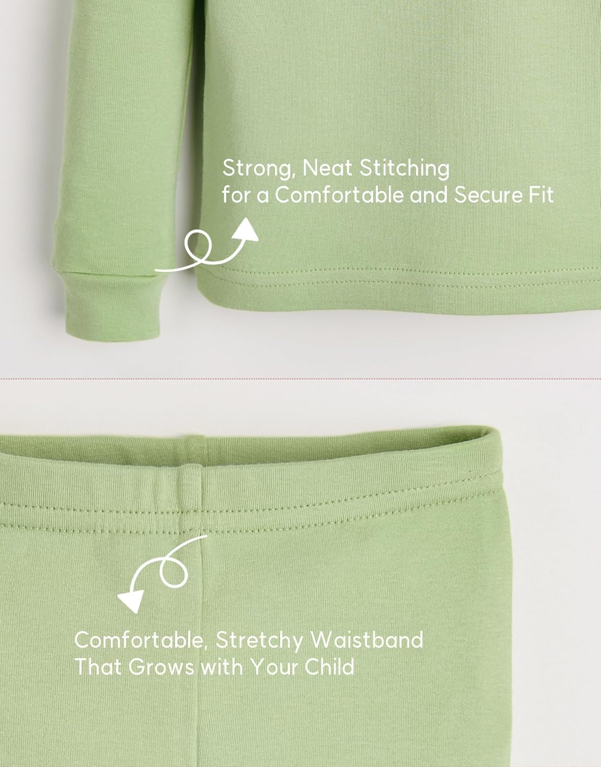 moimoln 6M-8Y Modal Cotton Solid Soft Breathable Baby Toddler Boys Girls Snug fit Pjs Long Sleeve Pajamas Set Sleepwear Daily