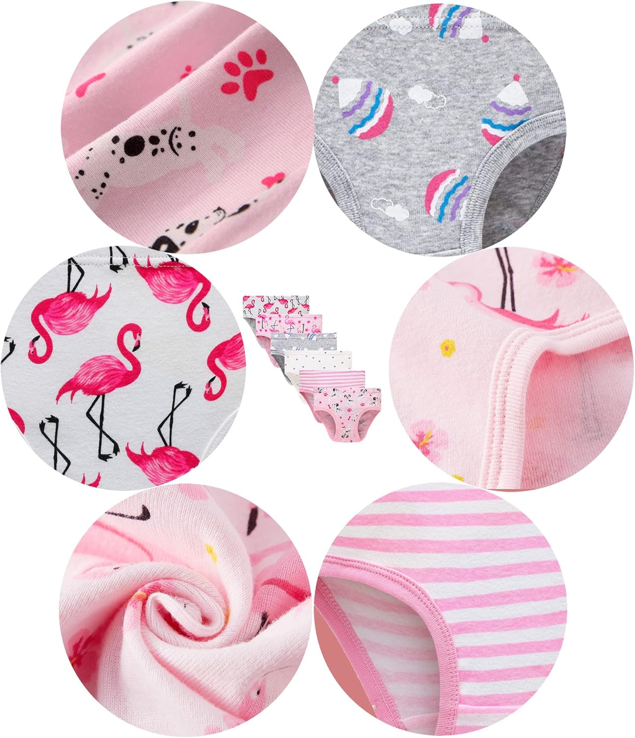 Family Feeling Little Girl Underwear Toddler Panties Big Kids Undies Soft 100% Cotton