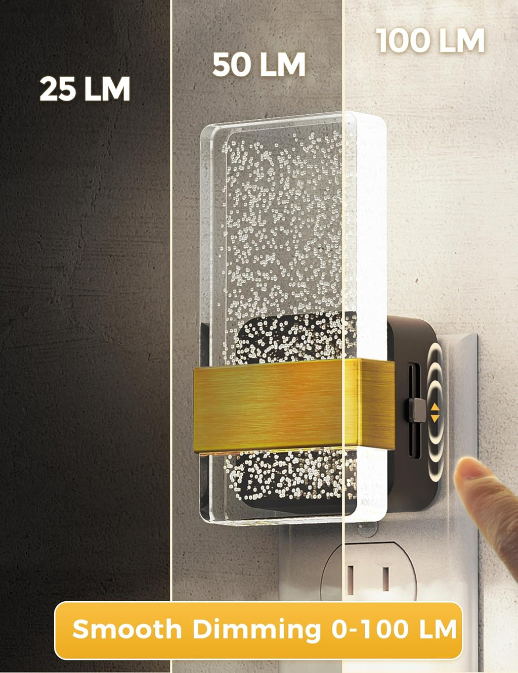 L LOHAS LED Night Light [2Pack], Night Lights Plug Into Wall, Decorative Night Lights with Dusk-to-Dawn Sensor, 0-100LM Dimmable Acrylic Nightlight, 5000K Aesthetic nightlight for Bathroom, Home Decor