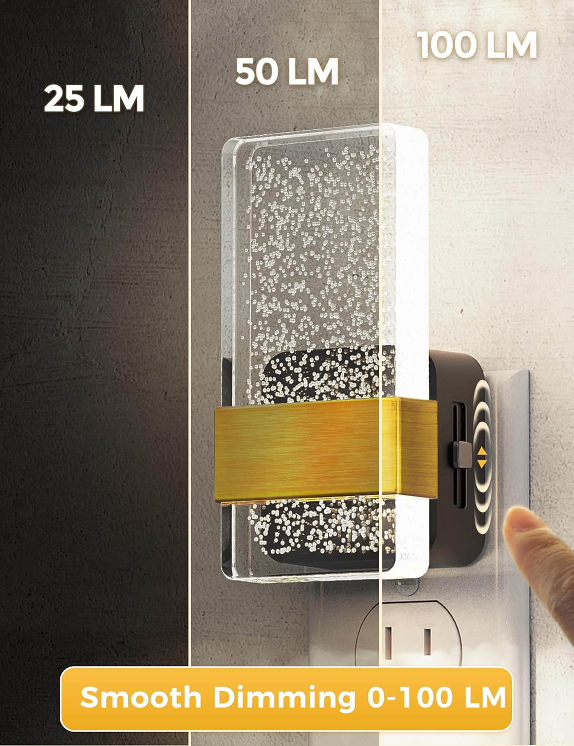 L LOHAS LED Night Light [2Pack], Night Lights Plug Into Wall, Decorative Night Lights with Dusk-to-Dawn Sensor, 0-100LM Dimmable Acrylic Nightlight, 5000K Aesthetic nightlight for Bathroom, Home Decor