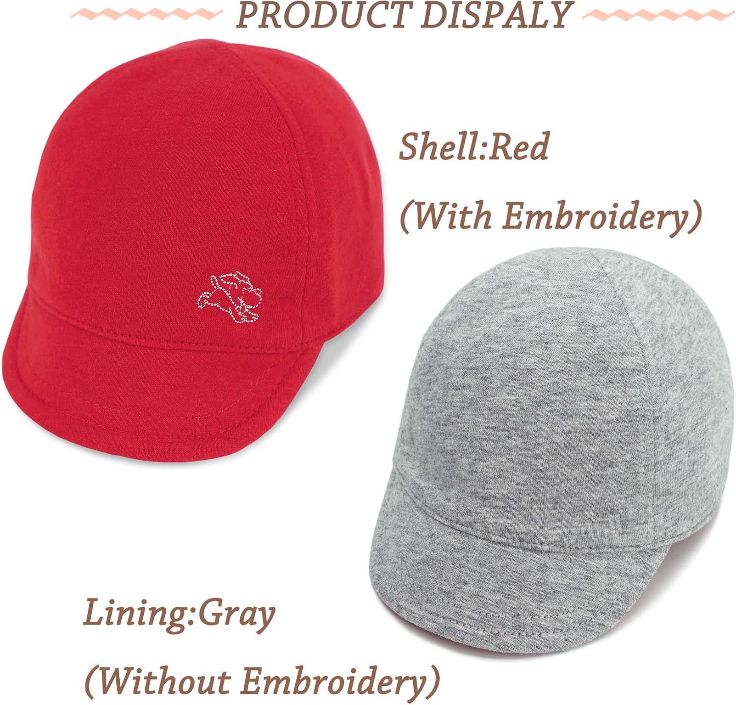 Keepersheep Baby Reversible Baseball Cap Infant Sun Hat, Cotton Knit Soft Brim for Infant Toddler, Summer Outdoor Unisex