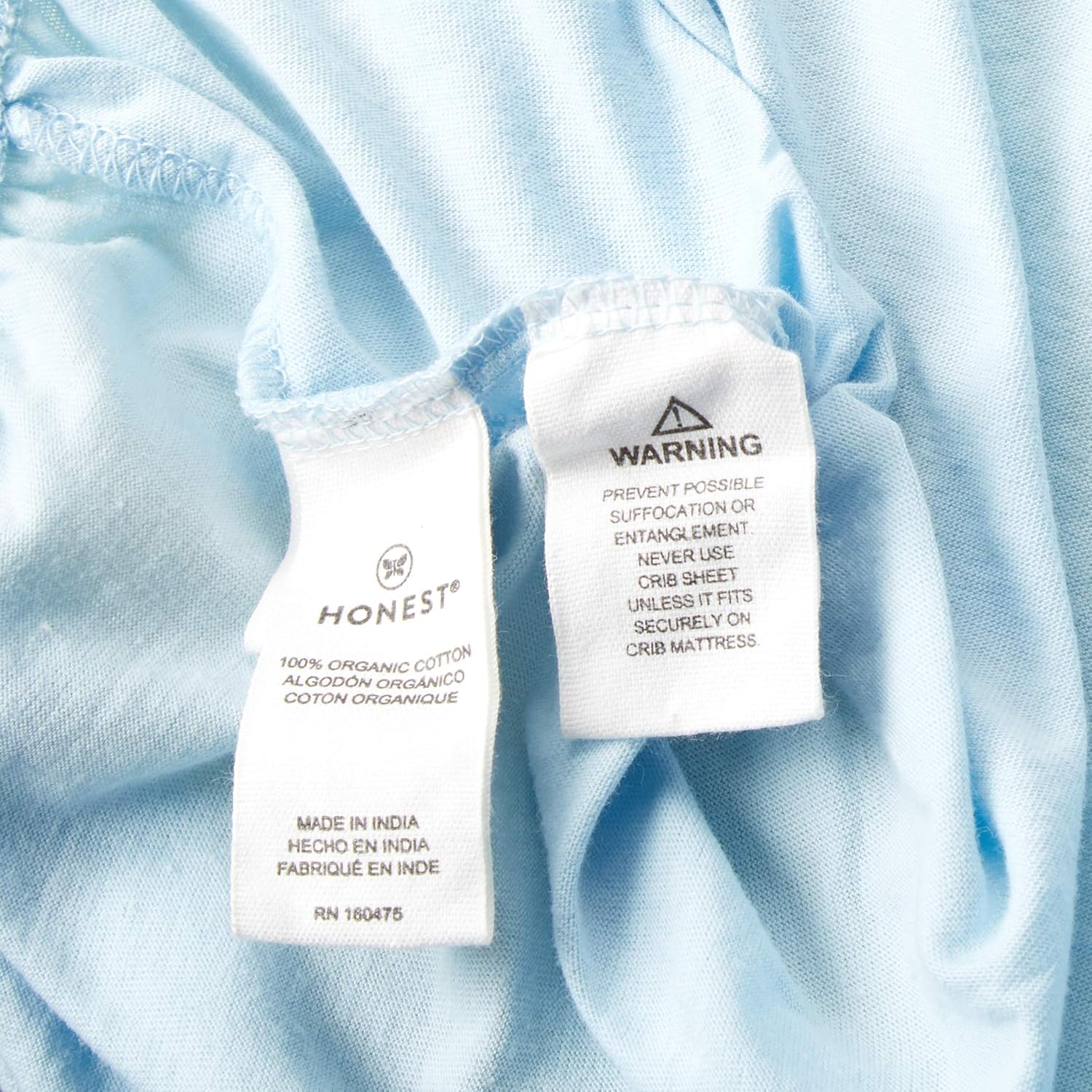 HonestBaby unisex baby Organic Cotton Changing Pad Cover and Toddler Sleepers, Light Blue, One Size US