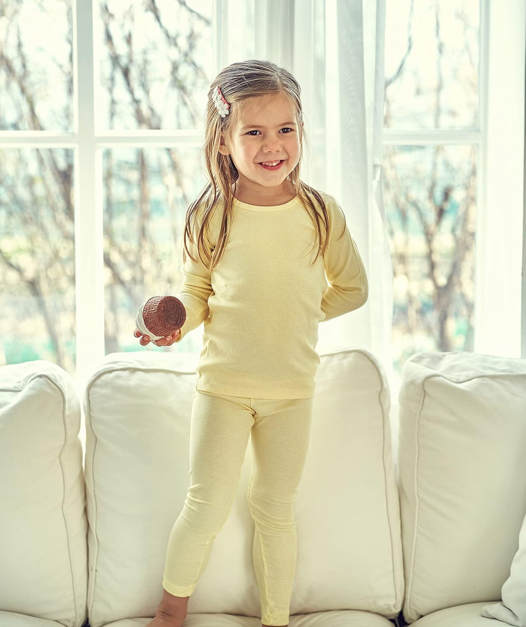 AVAUMA Baby Boys Girls Pajama Set Kids Toddler Snug fit Ribbed Sleepwear pjs for Daily Life Style