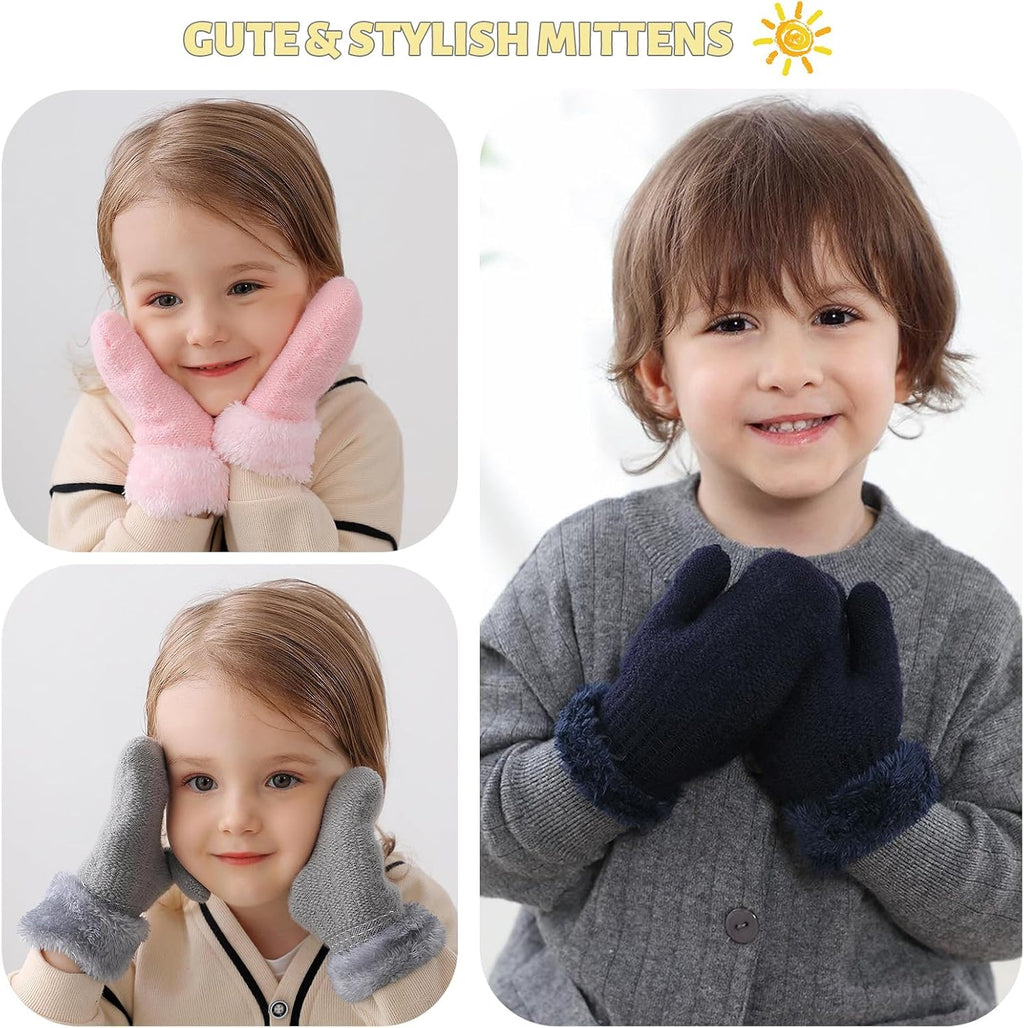 PESAAT Baby Girl Mittens Fleece Toddler Boy Mittens Warm Kids Winter Gloves Unisex Cold Weather Baby Gloves