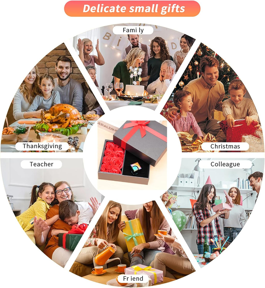 Desk-Fidget-Toys Spinner-Cube: Cool-Gadgets Metal Kinetic-Desk-Toys Office EDC-Toy with Silicone Base, ADHD Tools Cool-Stuff Thing Stress Relief Toy Gift for Kids Children Teens Adults Christmas