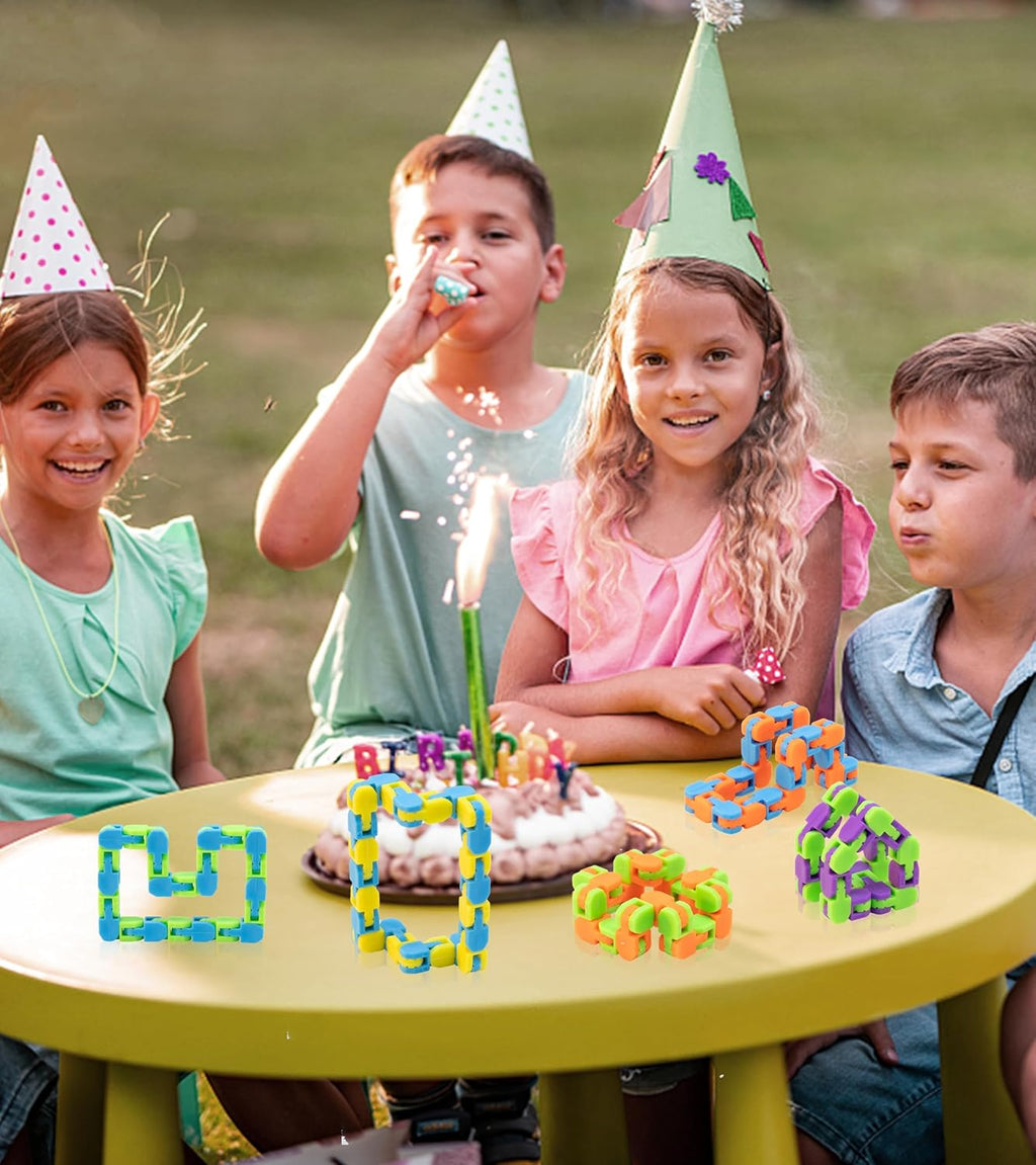 Ganowo 6 Pack Wacky Tracks - Snap Click Fidget Toys for Kids Adults ADHD Finger Sensory Autism Stress Relief