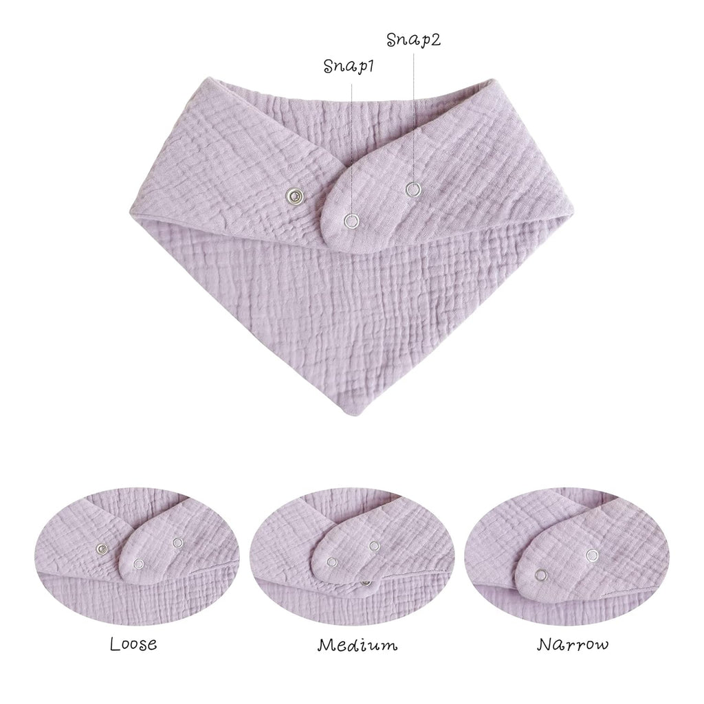 Konssy Muslin Baby Bibs 10 Pack Baby Bandana Drool Bibs 100% Cotton for Unisex Boys and Girls, Soft Absorbent Set for Teething and Drooling