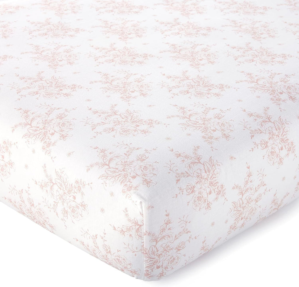 Levtex Baby - Heritage Crib Bed Set - Baby Nursery Set - Blush Velvet - Rich Velvet - 4 Piece Set Includes Quilt, One Fitted Sheet, Changing Pad & Skirt/Dust Ruffle