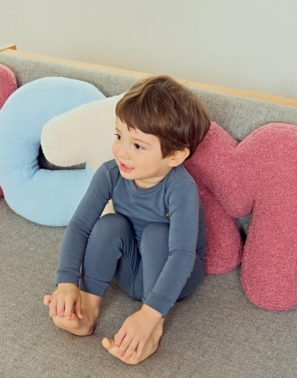 moimoln 6M-8Y Modal Cotton Solid Soft Breathable Baby Toddler Boys Girls Snug fit Pjs Long Sleeve Pajamas Set Sleepwear Daily