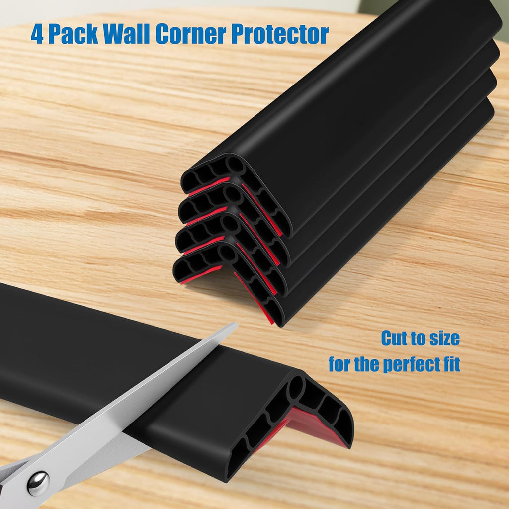 Wall Corner Edge Protector 4 Pack,1.57x1.57x23.62x0.28 inch Soft Baby Proof Corner Guards for Sharp Edges, Self-Adhesive Corner Protectors for Home, Kindergarten,Thickness-7mm(0.28 in)