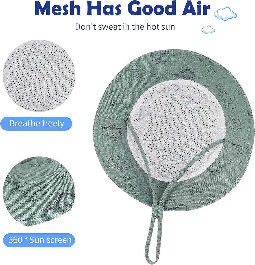 Durio Baby Bucket Sun Hat Toddler Hats Summer Beach Hat UPF 50+ Sun Protection Bucket Hats for Kids Baby Boy Girl Gifts 2Pack