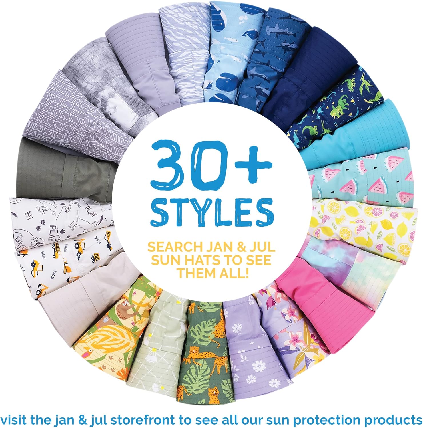 JAN & JUL 50+ UPF Quick-Dry Sun-Hats for Boys