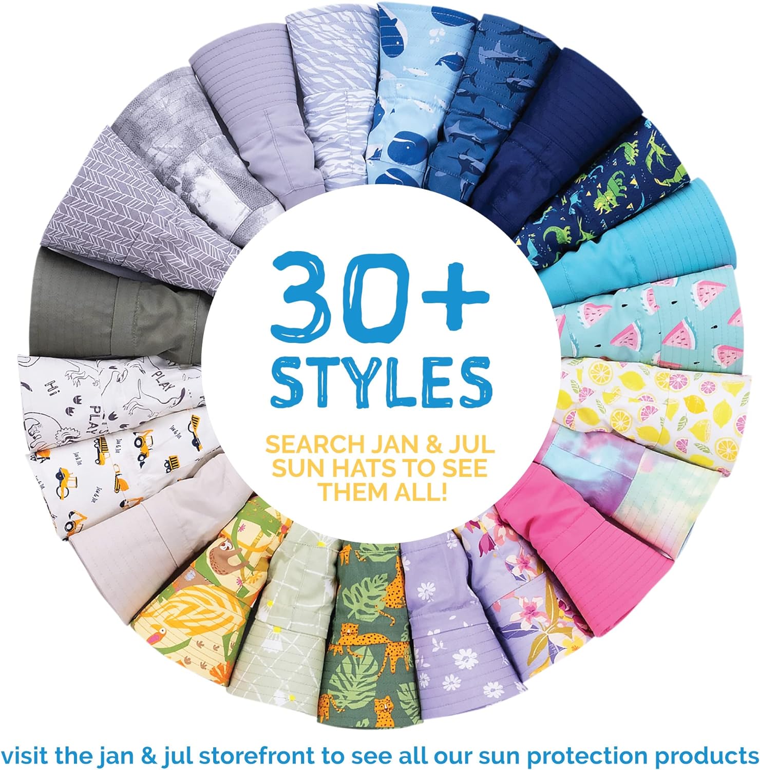 JAN & JUL Adjustable Cotton Floppy Sun Hat with 50+ UPF Protection for Boys