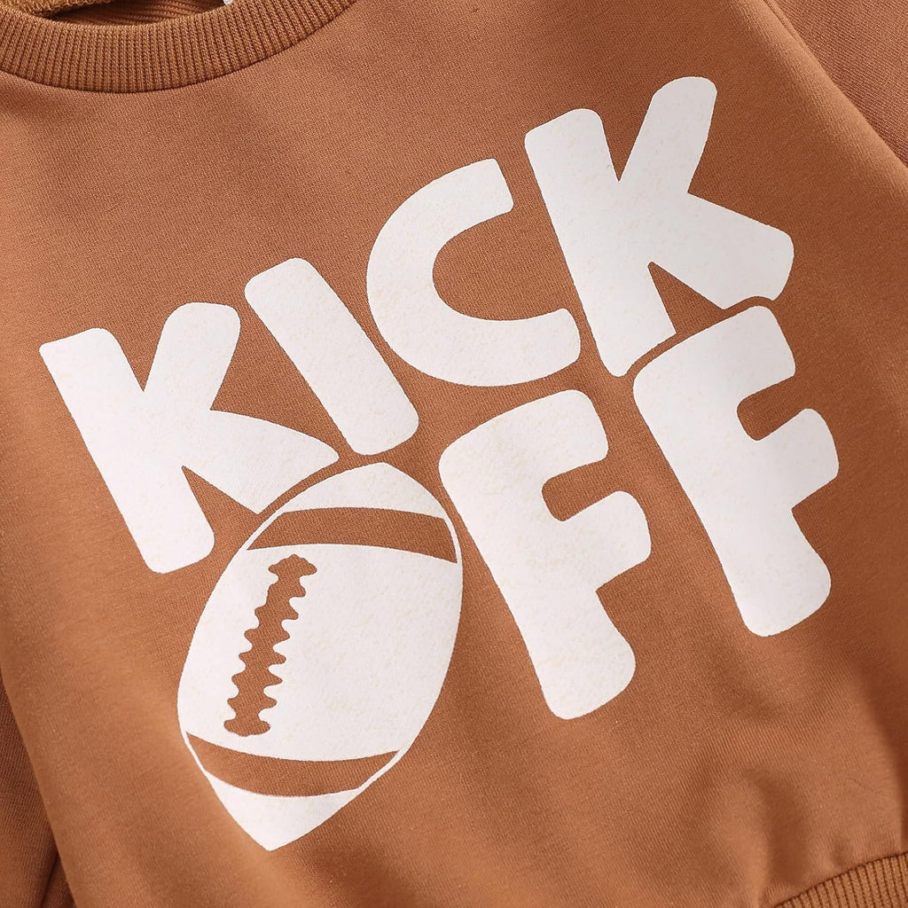 Baby Boy Clothes Fall 6 12 18 24 Months Football Long Sleeve Pullover Tops & Pant Sets Toddler Winter Outfits