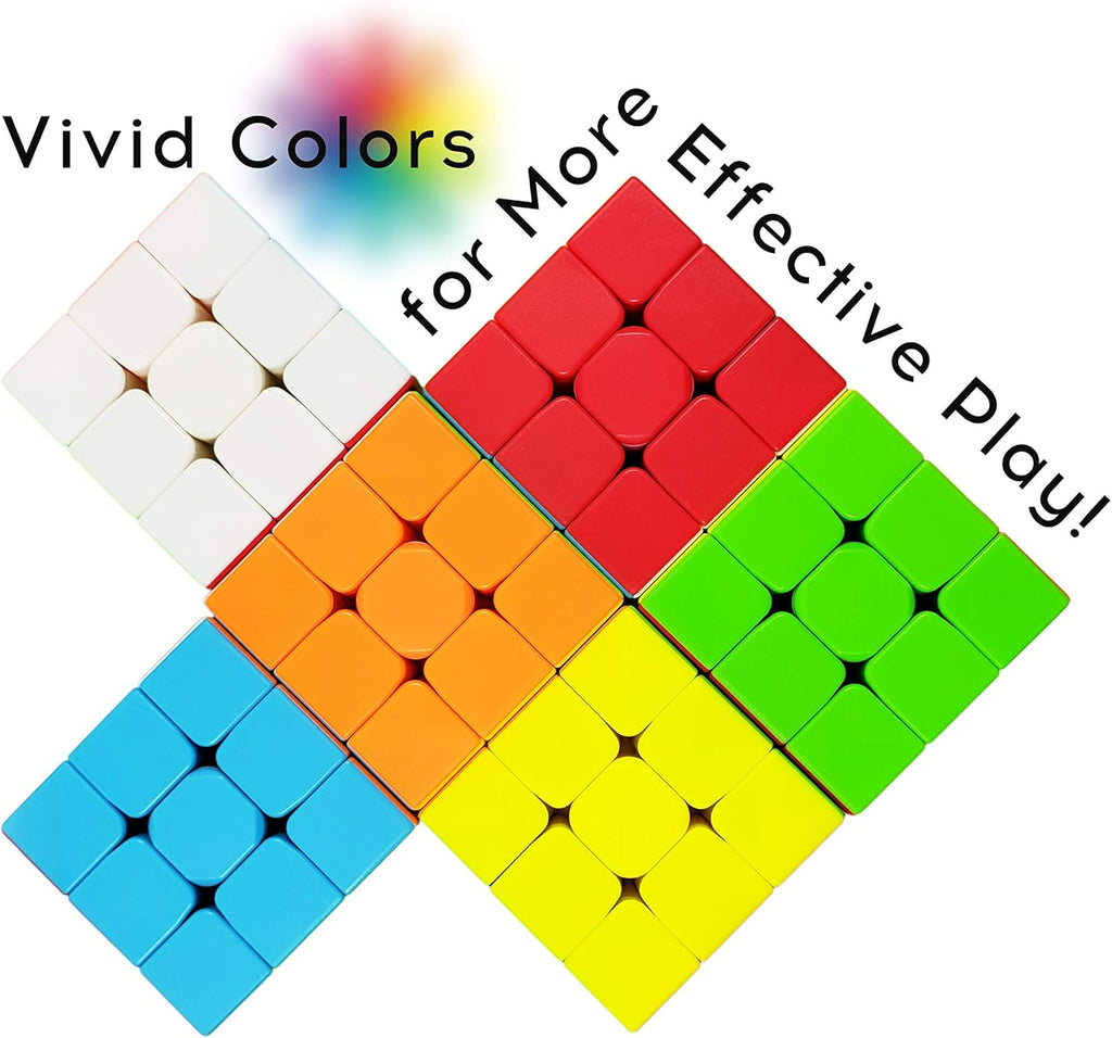 Speed Cube 3x3 Stickerless with Stand and Tutorial – Easy Turning, Smooth Play, Durable Magic Puzzle Toy for Kids and Adults