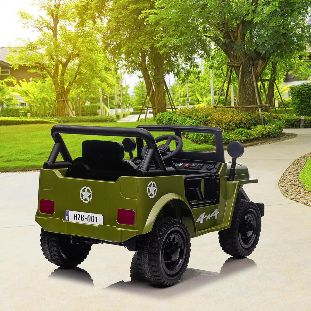 Ride on Truck Car, 12V Electric Ride on Car with Remote Control, MP3, LED Lights, Suspension System, Double Doors, Safety Belt, Ride-on Toy for Kids Aged 3-8 Years