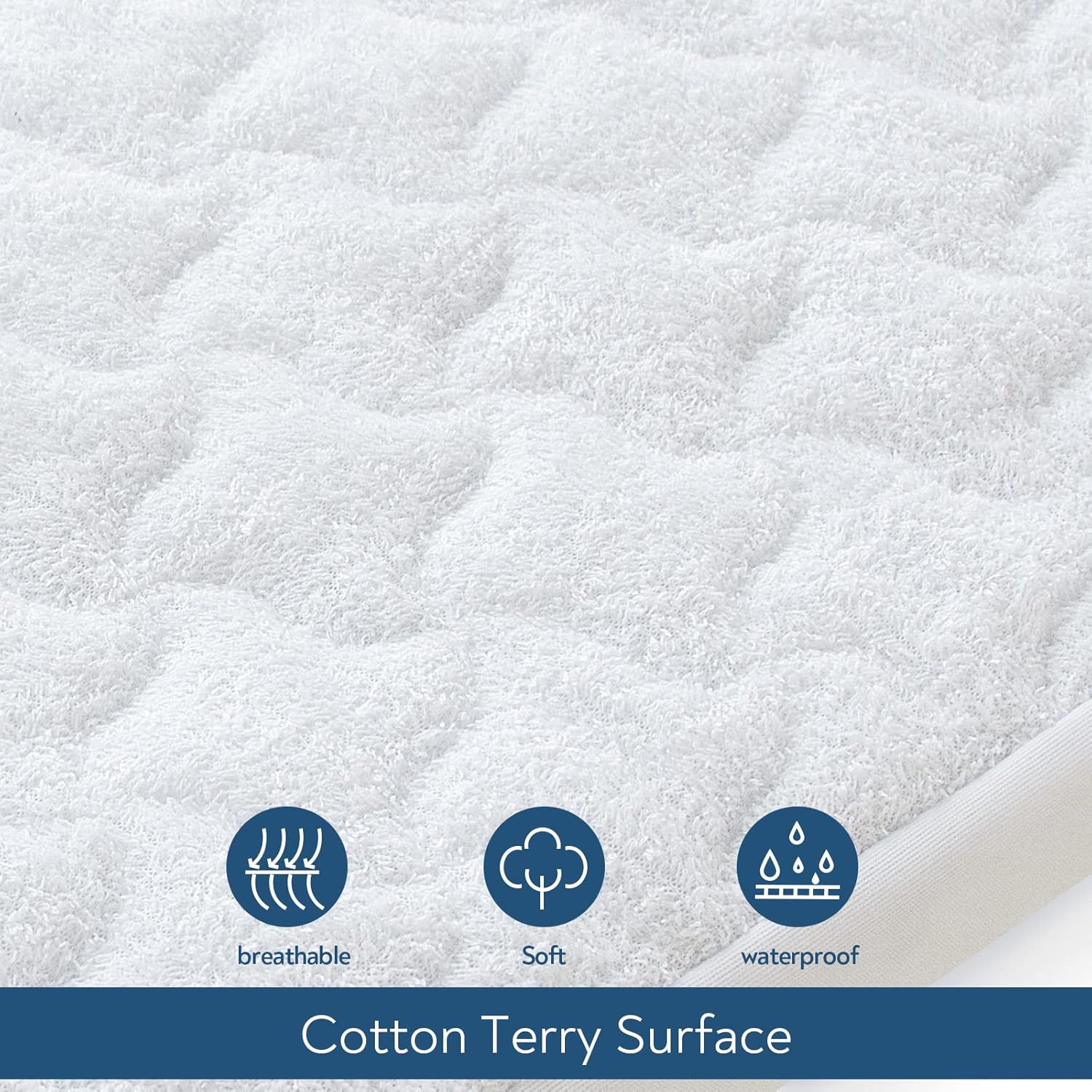 Pack and Play Mattress Pad Protector 38" x 26", 2 Pack Waterproof Pack and Play Cover Sheets, Compatible with Graco Pack n Play, Baby Trend, Dream On Me & Pamo Babe, Quilted Cotton Terry Surface