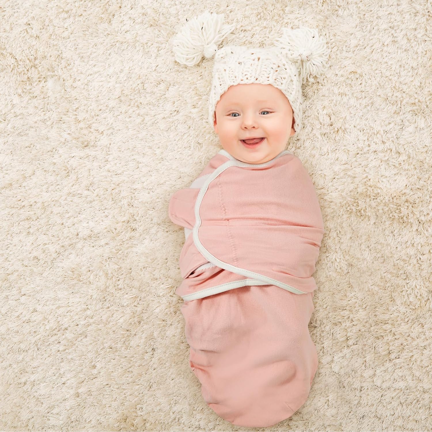 GLLQUEN BABY Swaddle Blankets for Baby Girl & Boy, Easy Adjustable Sleep Sack, Newborn Swaddles for 0-3 Months, Baby Sleep Sack, Pink & Yellow Tone, Swaddling Blankets 3 Pack Wrap Set