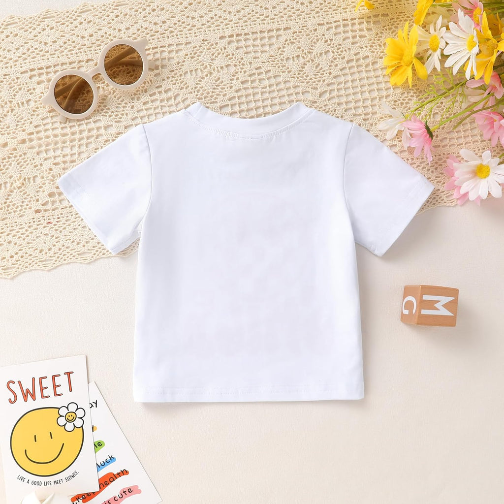 Happy Town Toddler Clothes Baby Boy Girl Smiley Face Shirt Short Sleeve T-Shirt Tee Summer Tops Outfits