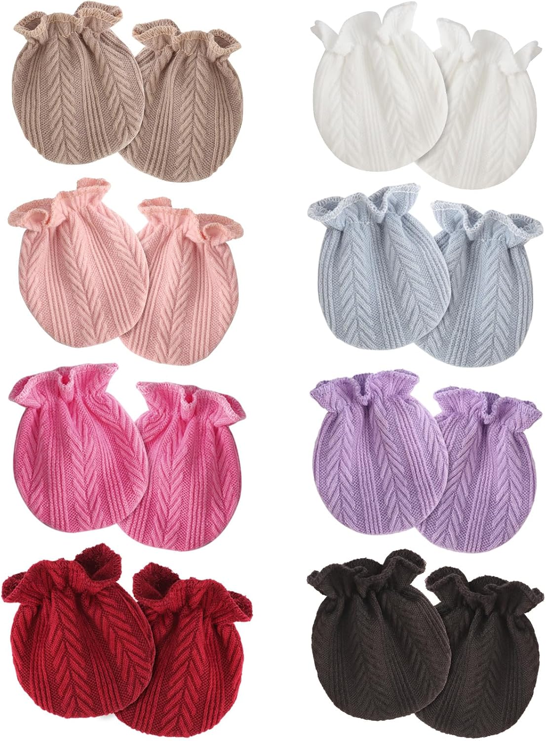 Newborn Baby Mittens No Scratch Cotton Elastic Wrist Gloves Infant Toddler Mittens for Baby Boy Girl 0-6 Months