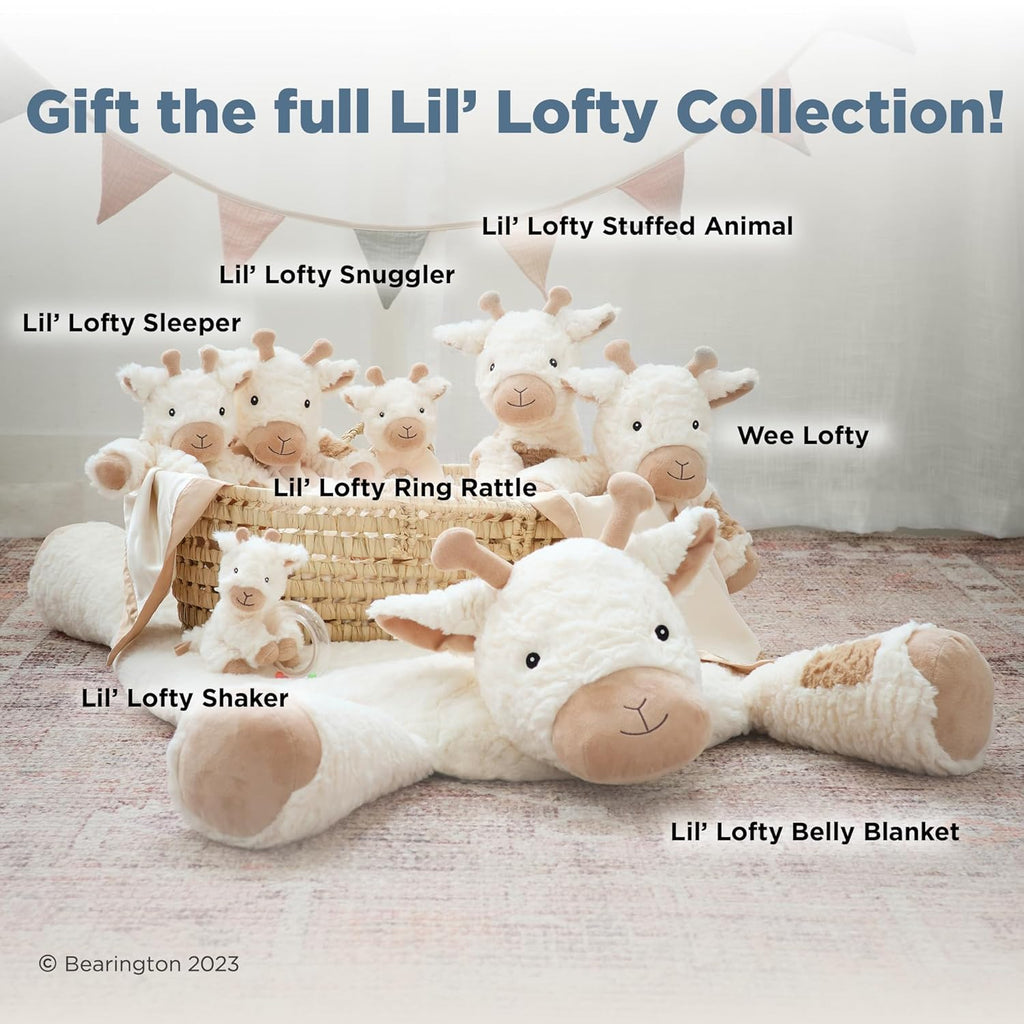 Bearington Collection Lil' Lofty 5.5 in Giraffe Baby Rattle - Plush Rattles Gift for Newborn
