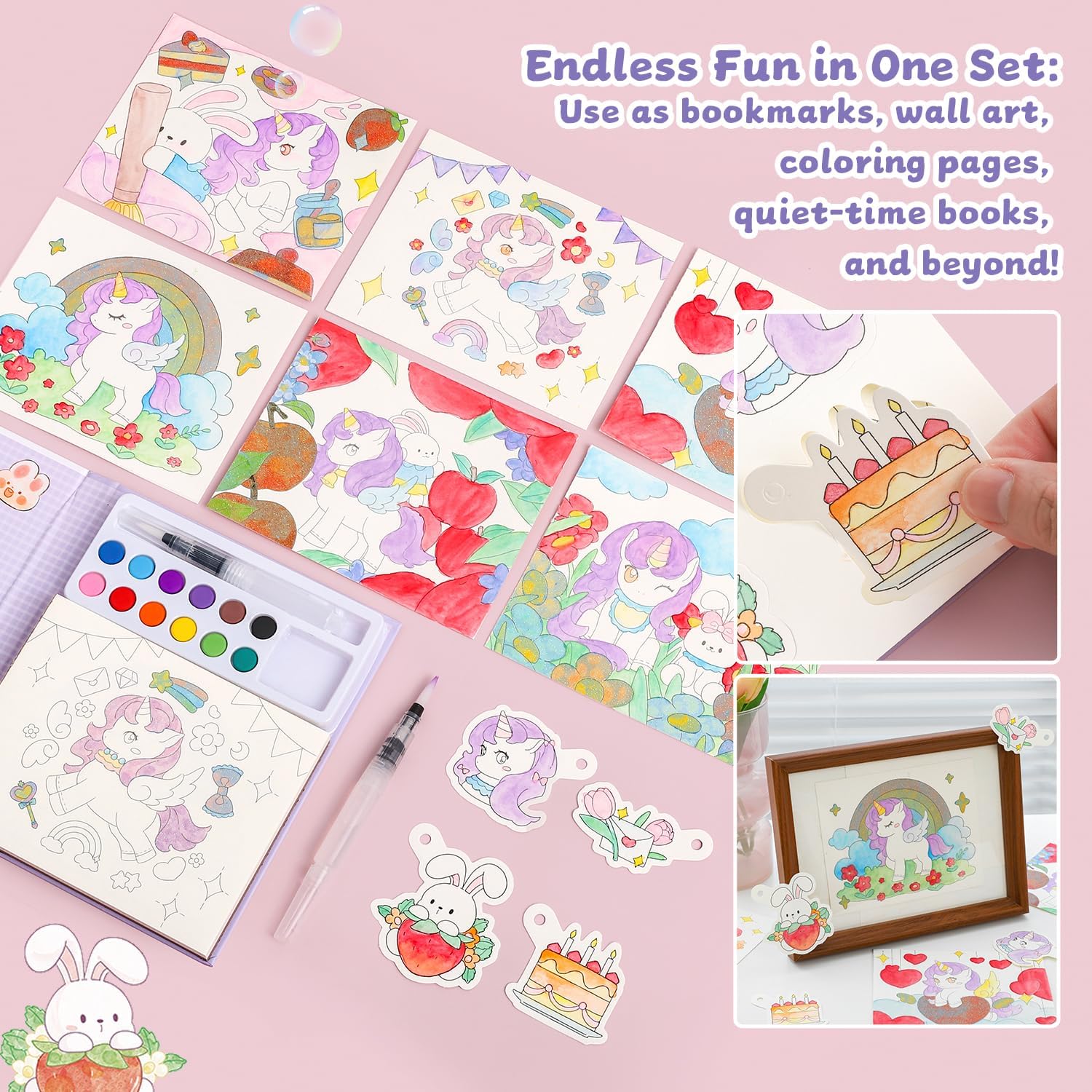 gesboole Paint with Water Coloring Books for Kids Ages 3-5, 4-8 – Cute Coloring Book for Teens,Arts and Crafts for Kids Ages 3 4 5 6 7 8+, Birthday Gift Toys for Girls Boys,Travel Toys -Unicorn