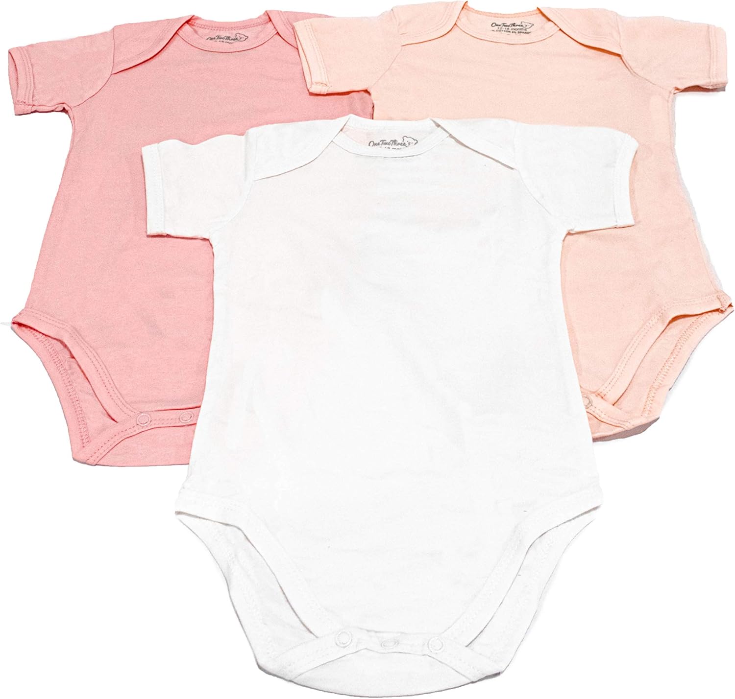 123 Bear Baby Cotton Spandex short-sleeve bodysuits unisex boy girl