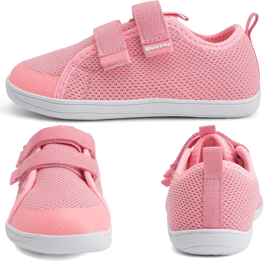 WateLves Toddler Little Kids Wide Barefoot Shoes The First Walking Shoes Girls Boys Breathable Zero Drop Minimalist Sneakers with Wide Toe Box Natural to Grow