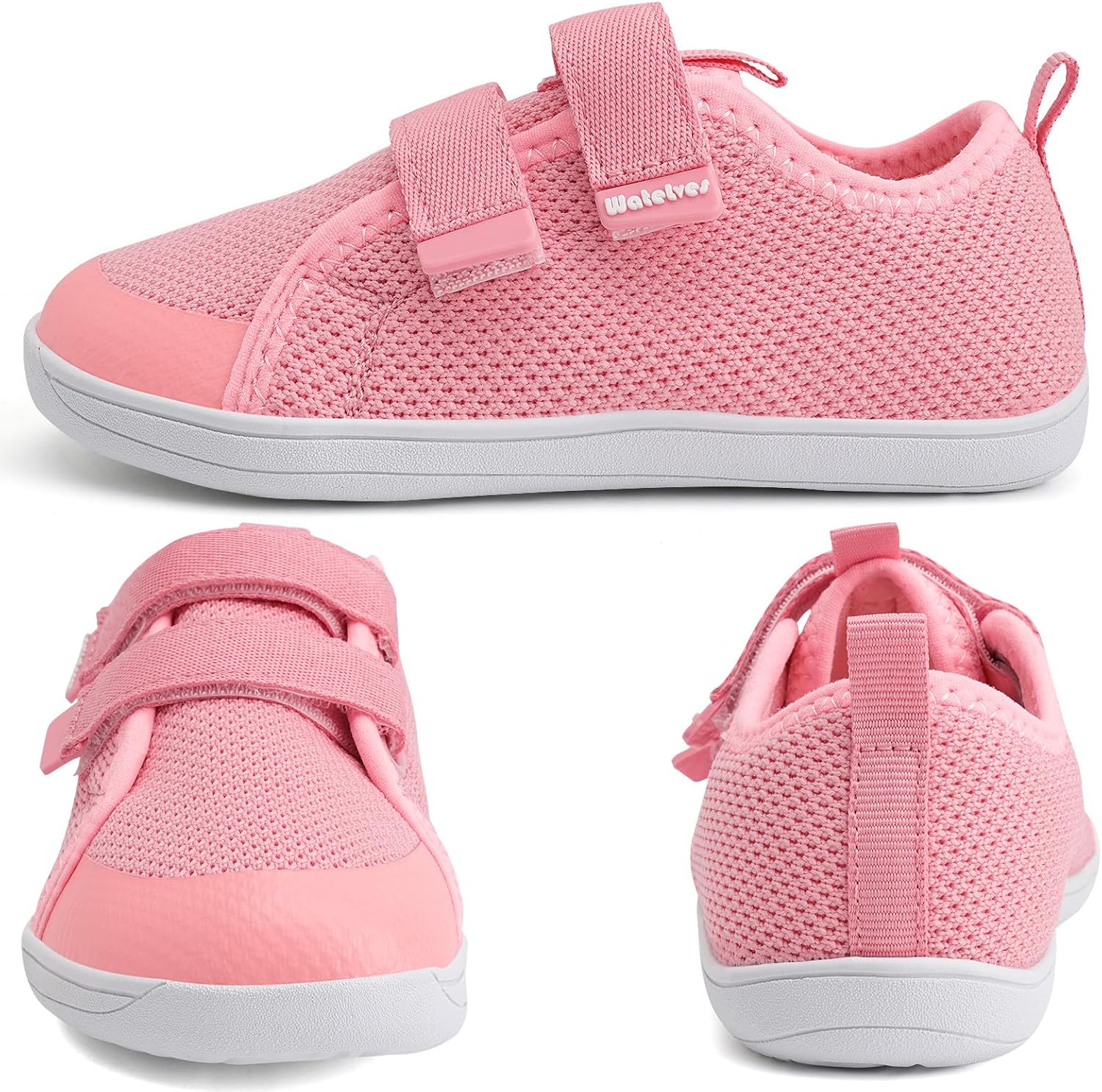 WateLves Toddler Little Kids Wide Barefoot Shoes The First Walking Shoes Girls Boys Breathable Zero Drop Minimalist Sneakers with Wide Toe Box Natural to Grow