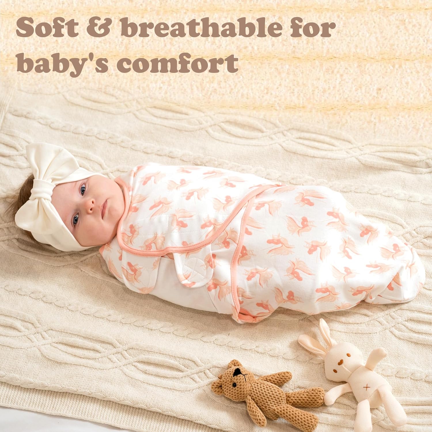 Bublo Baby Swaddles for Newborns – 3-Pack Infant Swaddles 0-3 Months – Adjustable Newborn Swaddle Sleep Sack – Soft Organic Cotton Baby Wrap for Safe & Cozy Sleep